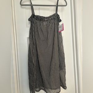 NWT Kate Spade Cover Up Dress Gingham black white swim NEW Small 2/4/6